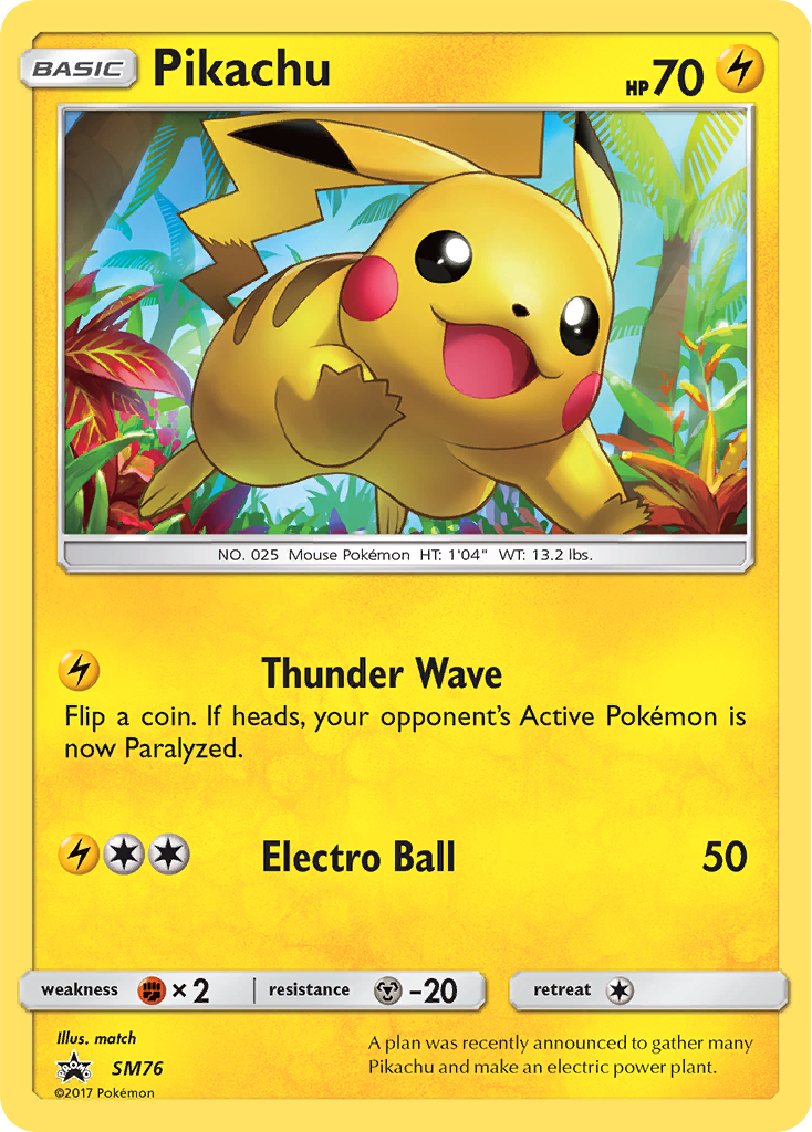 Sun & Moon Promo Pikachu #76